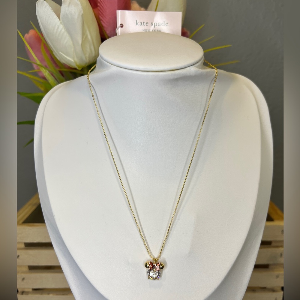 Kate Spade x Disney Gold/Clear Minnie Mouse Necklace